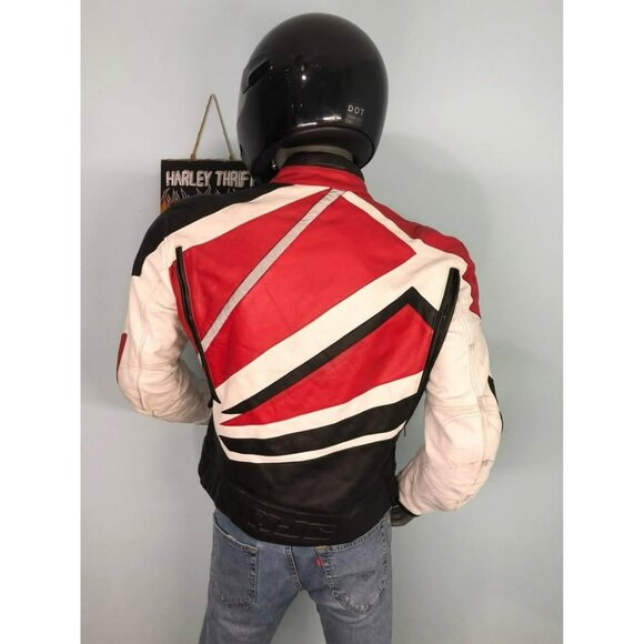 VTG Riding Jacket Size 44 Men Leather, Armor, HJC CIROTECH RIDING GEAR - Picture 2 of 8
